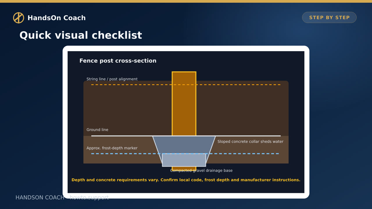 How to Install Fence Posts visual checklist